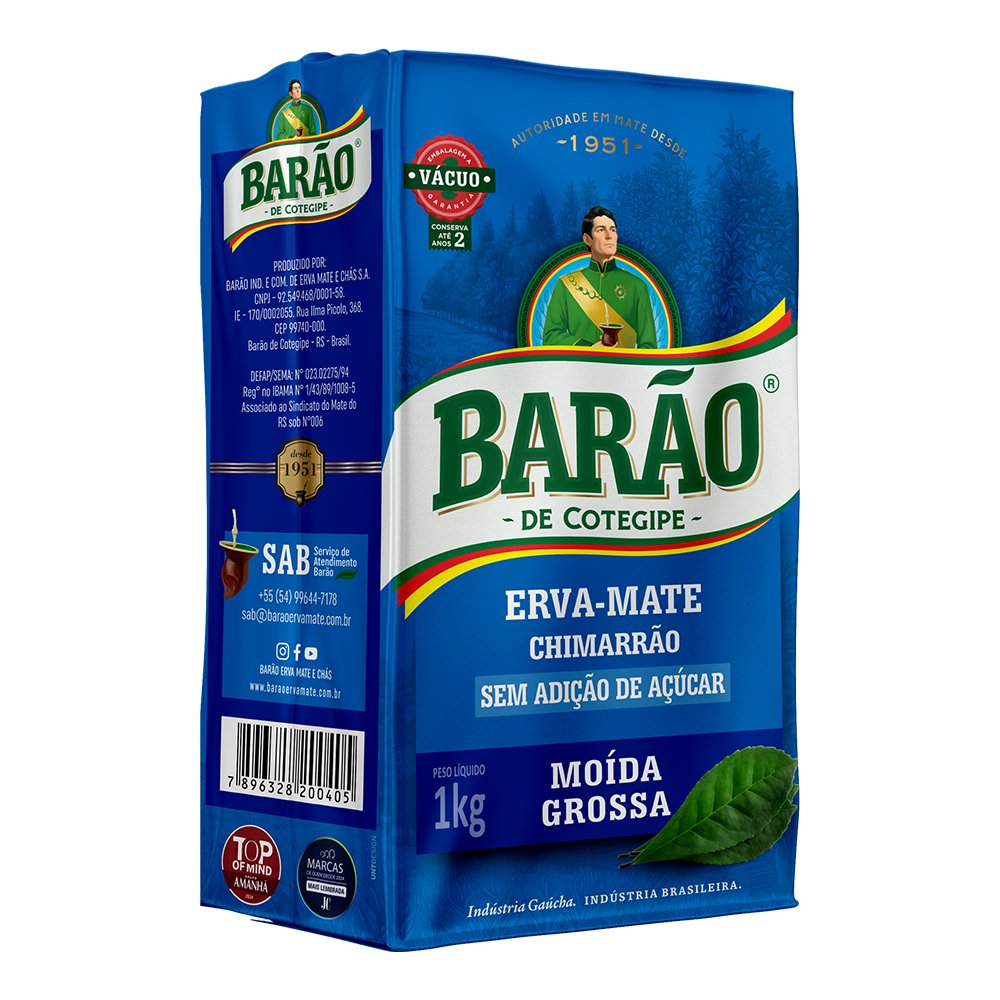 Erva-Mate Chimarrão Barão Moída Grossa 1Kg