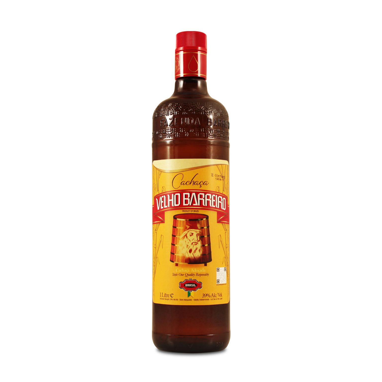 Velho Barreiro Cachaça Silver 1L (39% Vol.)
