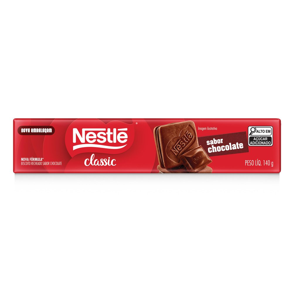 Biscoito Recheado Classic chocolate 140g Nestlé