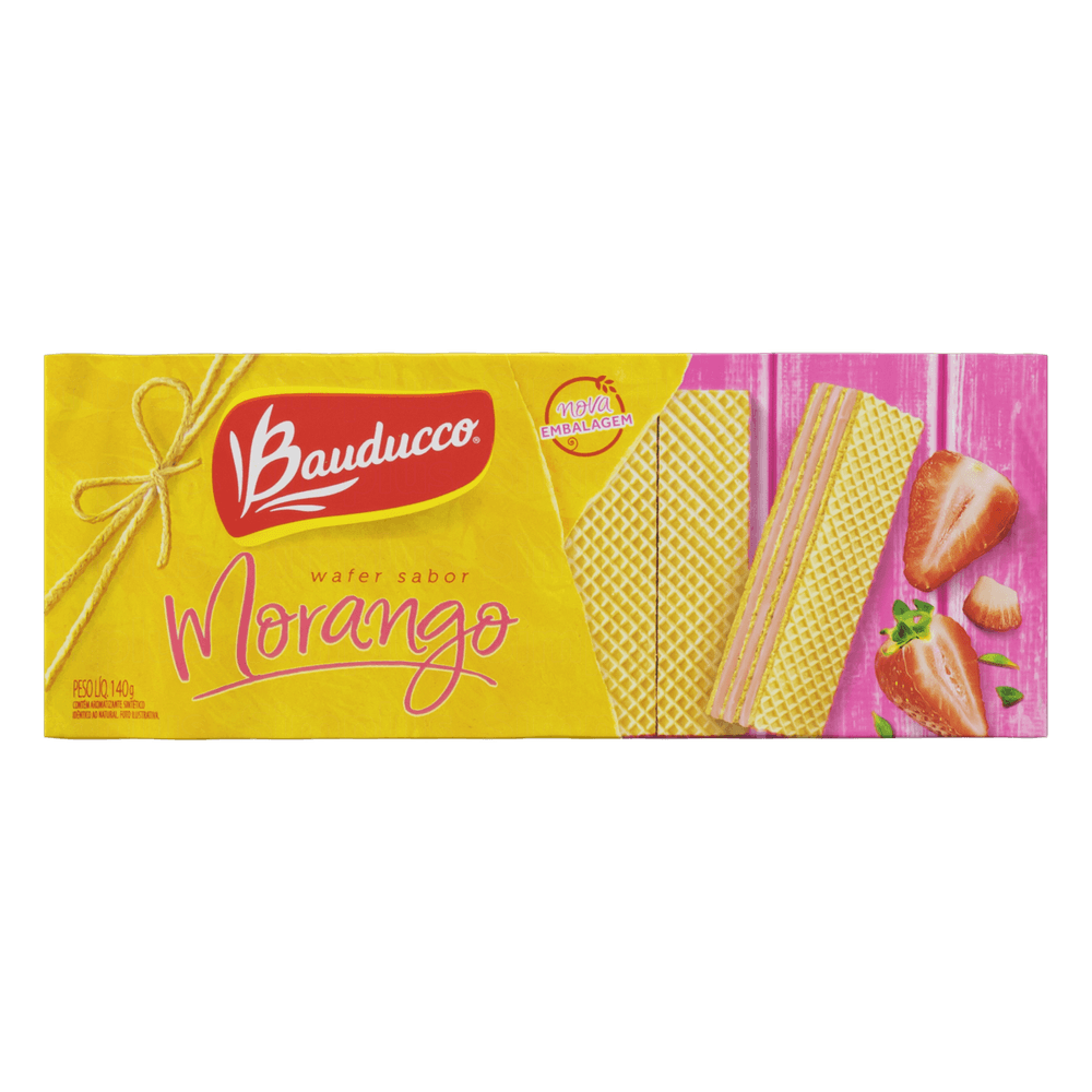 Biscoito Wafer Bauducco Morango 140g