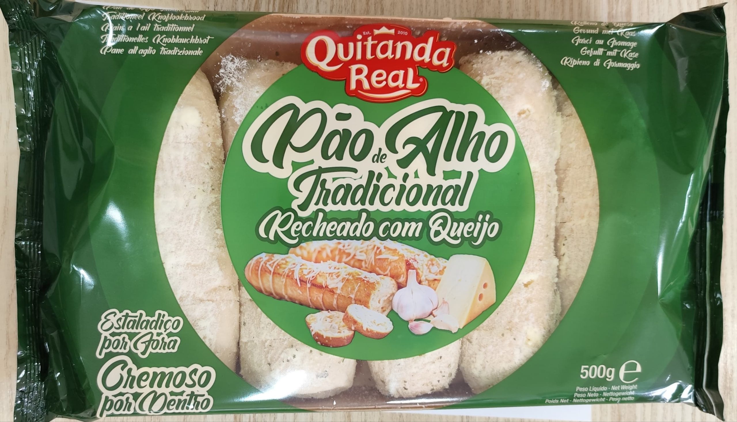 Pão de Alho Tradicional Recheado com Queijo 500g