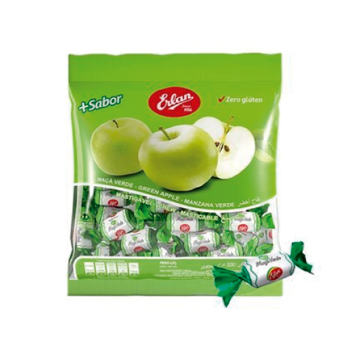 Bala de maça verde Erlan 400g