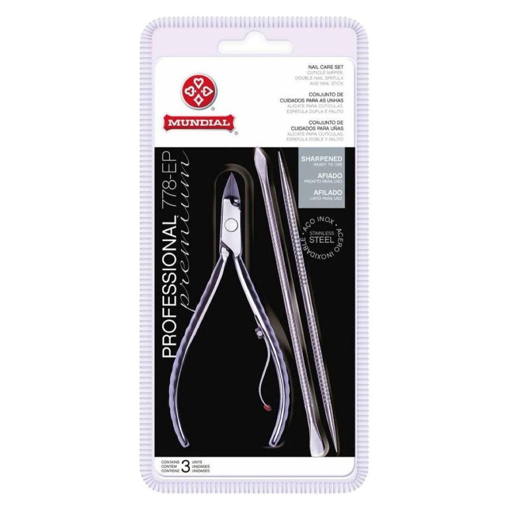 Kit Alicate Mundial Profissional 778-EP com Espátula Dupla e Palito