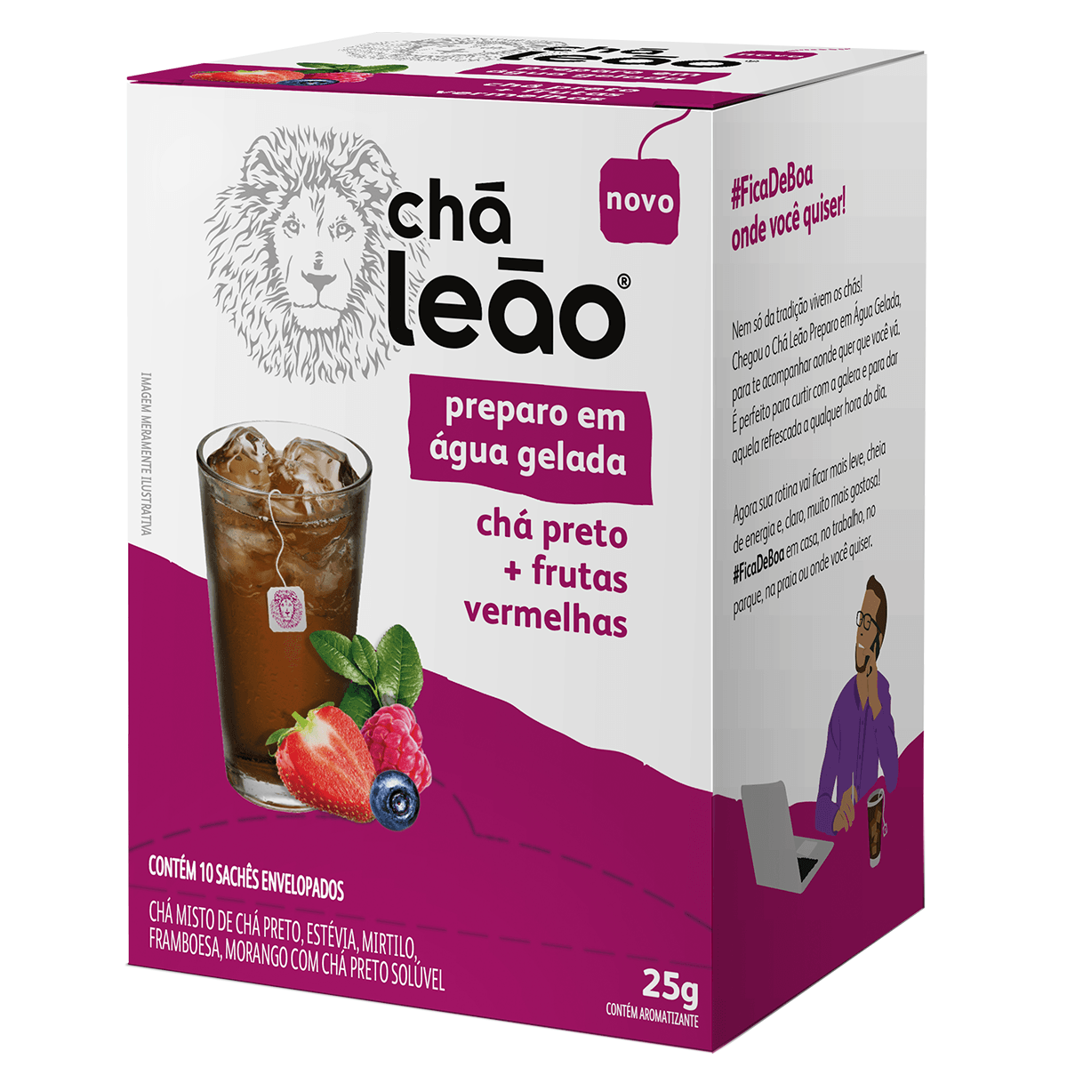 Chá leão/ Chá Preto + Frutas Vermelhas 25g sachês