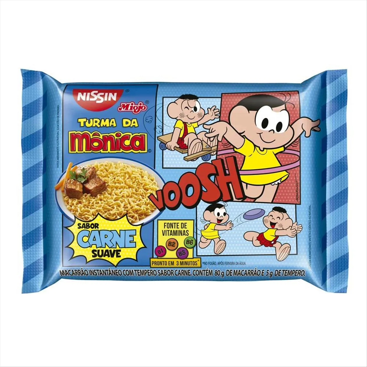Miojo Nissin Turma da Mônica sabor Carne 80g