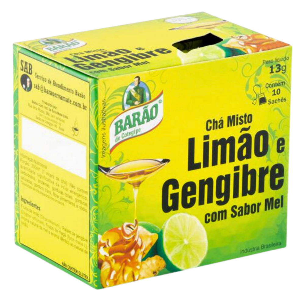 Chá Misto Limão e Gengibre Barão 10 Sachês